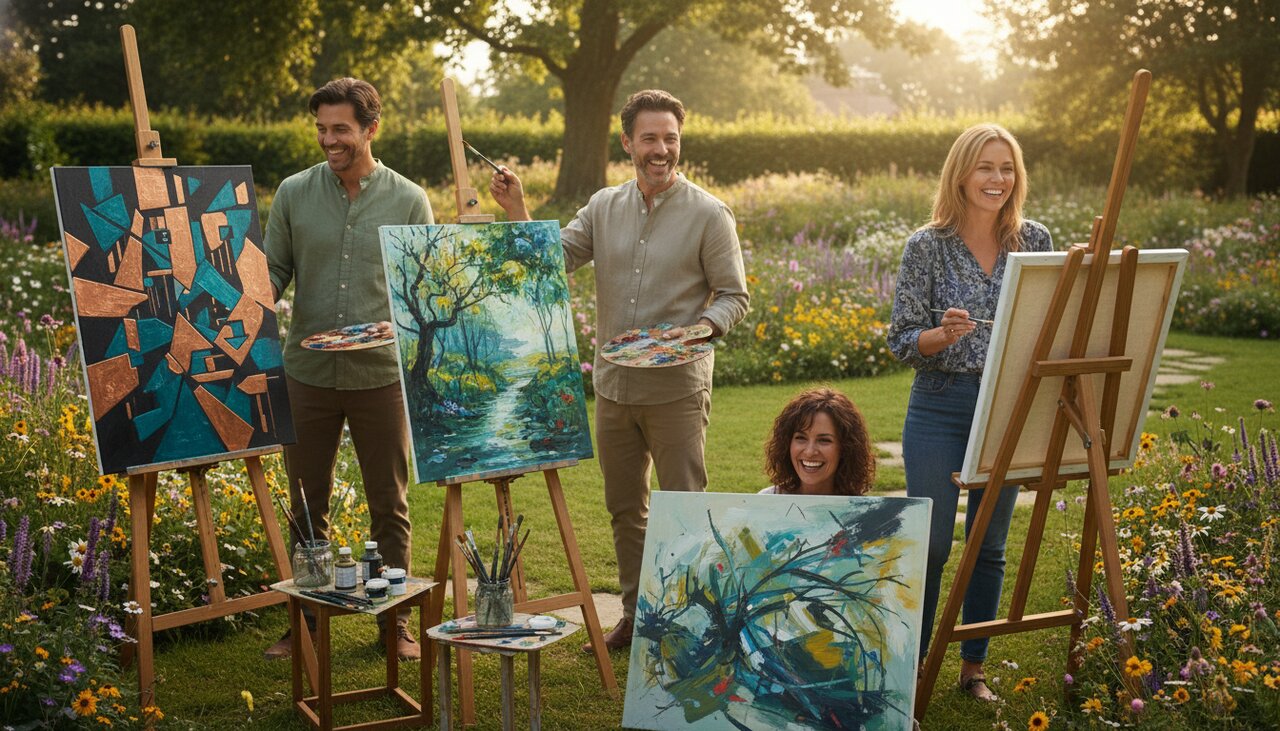 Creative painting in the garden
